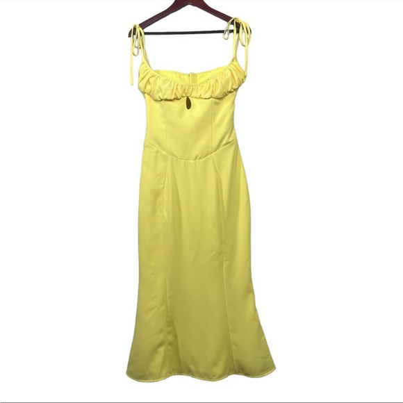 House of CB ‘Soren’ Buttercup Cutout Mermaid Midi  NWOT - Picture 6 of 9